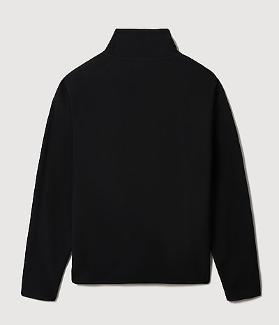 Fleece-Sweatshirt mit halb durchgehendem Reißverschluss und Patch-